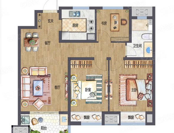东晶国际花园 3室2厅1卫 2800元月 精装修 电梯房