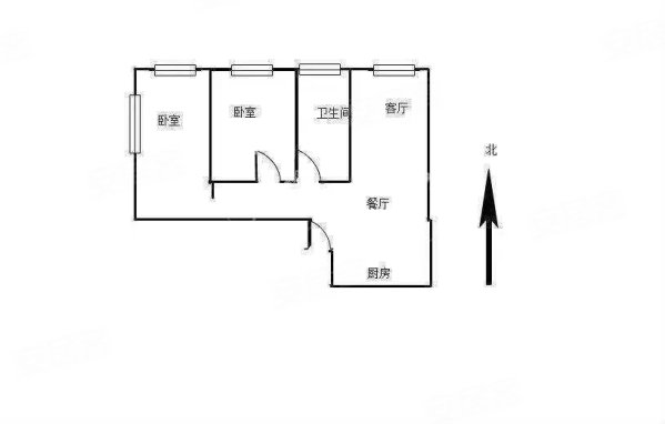 空间俊园2室1厅1卫86.29㎡西北160万