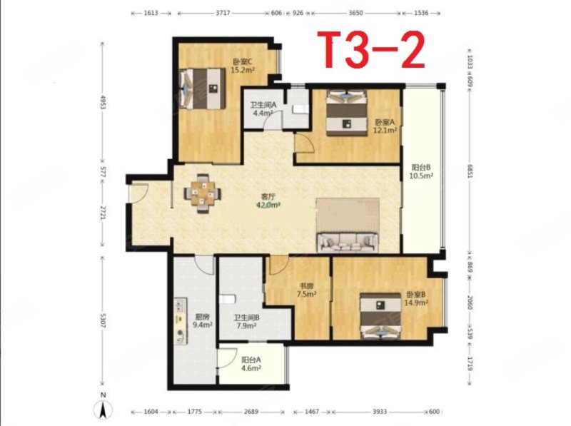 武汉天地云廷(二期) 次新房 产权清晰 中间好楼层 满二