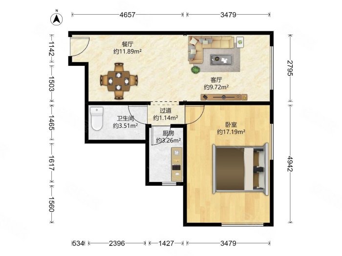 锦悦嘉苑1室1厅7600平米