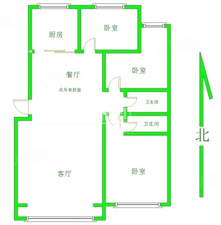 王府花园3室2厅2卫149㎡南北83万