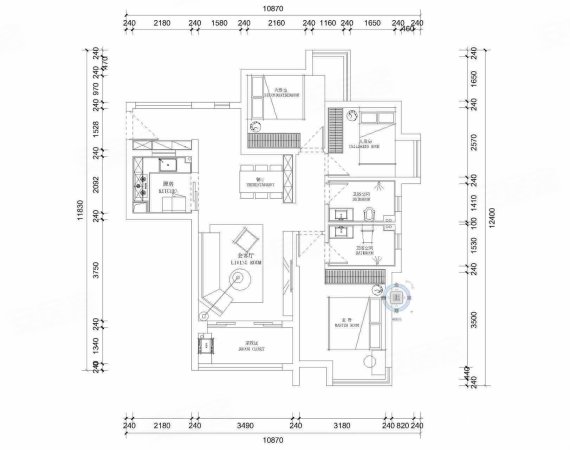 富力城天禧3室2厅2卫99㎡南85万