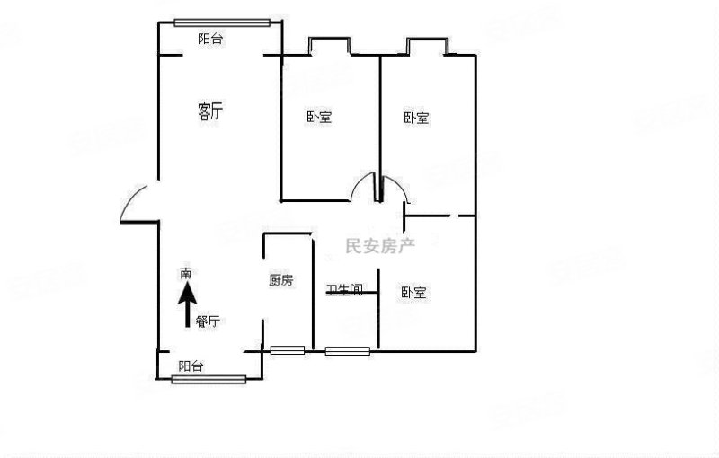 祥源文旅城祥泰府3室2厅1卫107㎡南北66万