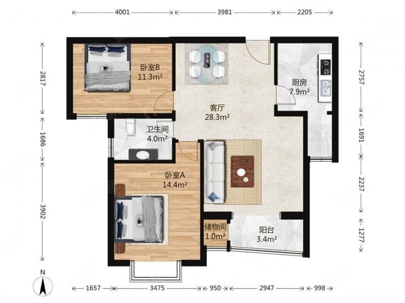 收费05三环新城近地铁性价比全南两居室