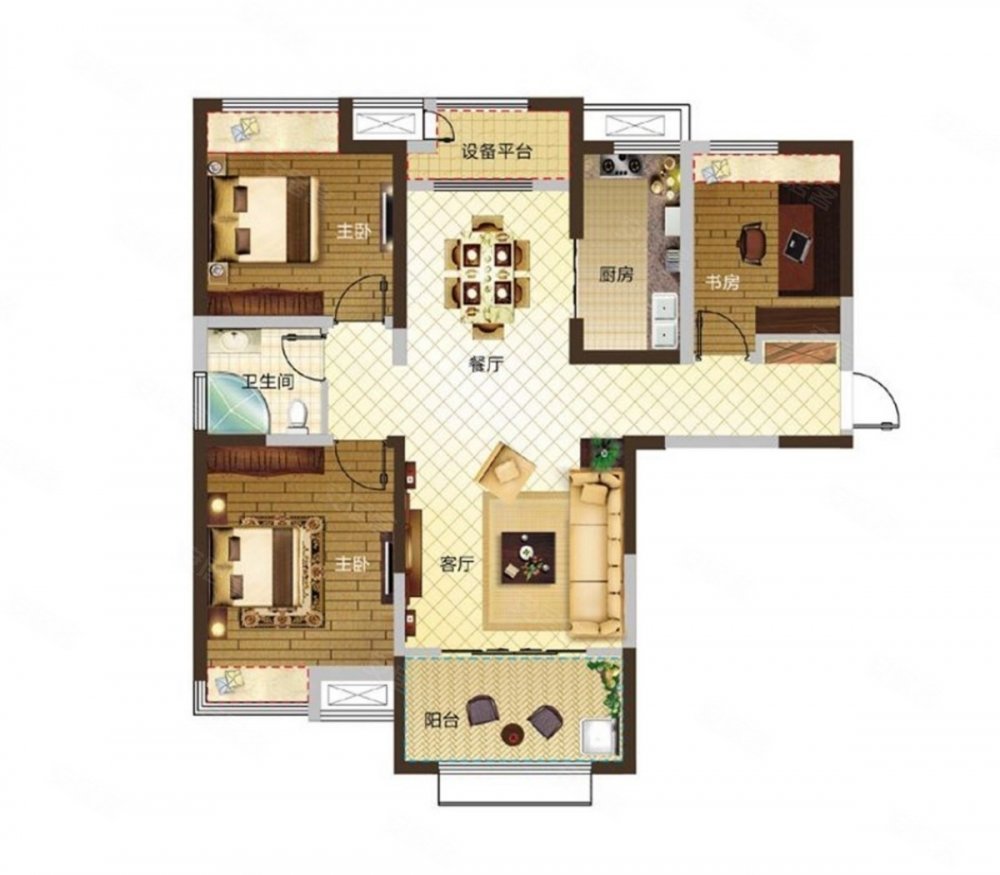 万达文旅新城(临湖苑d区)3室2厅1卫97㎡南280万