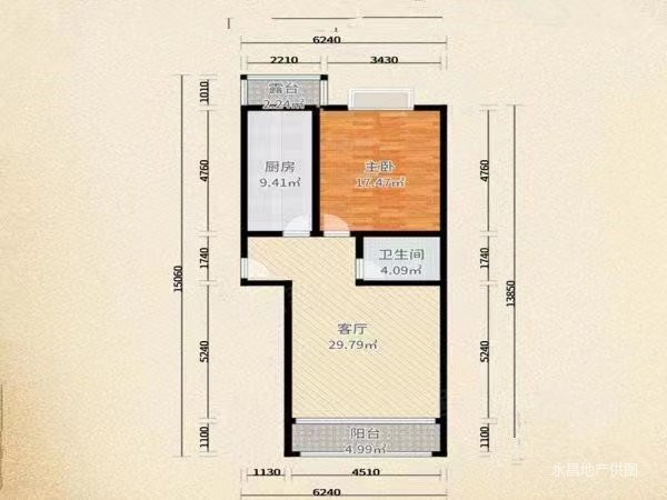 京旺家园一区1室1厅1卫60㎡南北210万