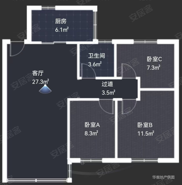 鸿雁新苑3室2厅1卫76.15㎡南北129万