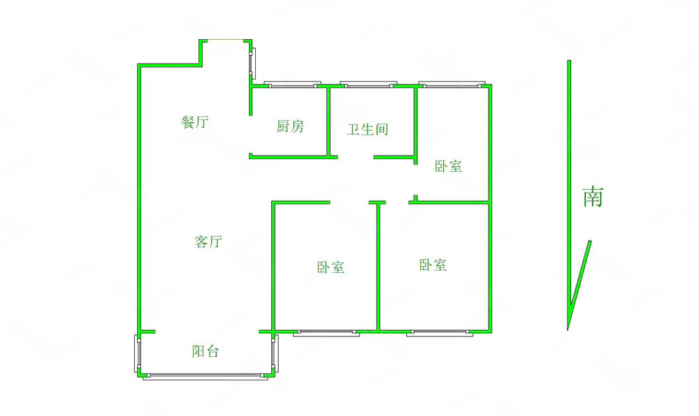 建业定鼎府一期3室2厅1卫99㎡南北85万