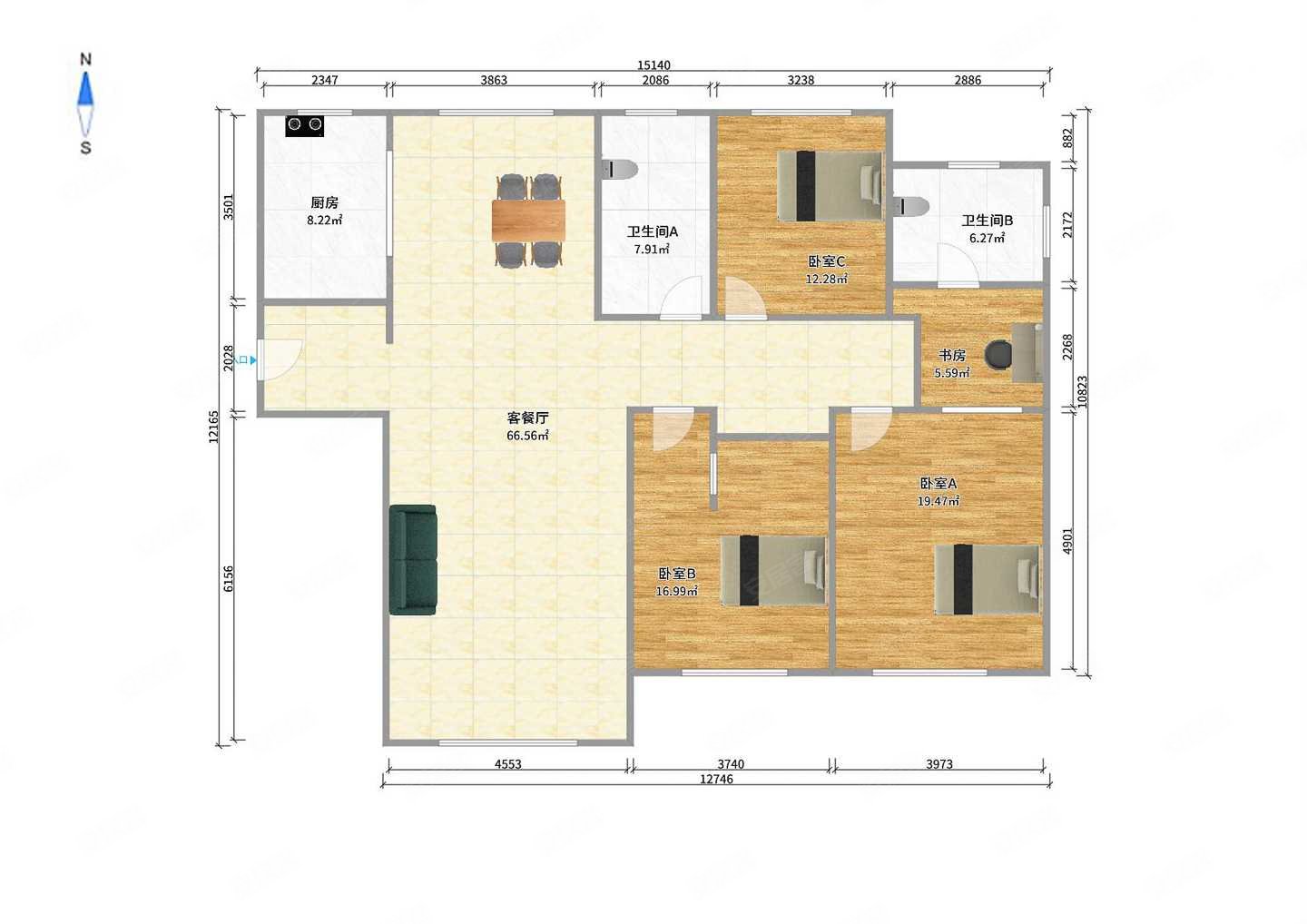 保利天禧一期南北精装四有电梯单价19000楼龄新