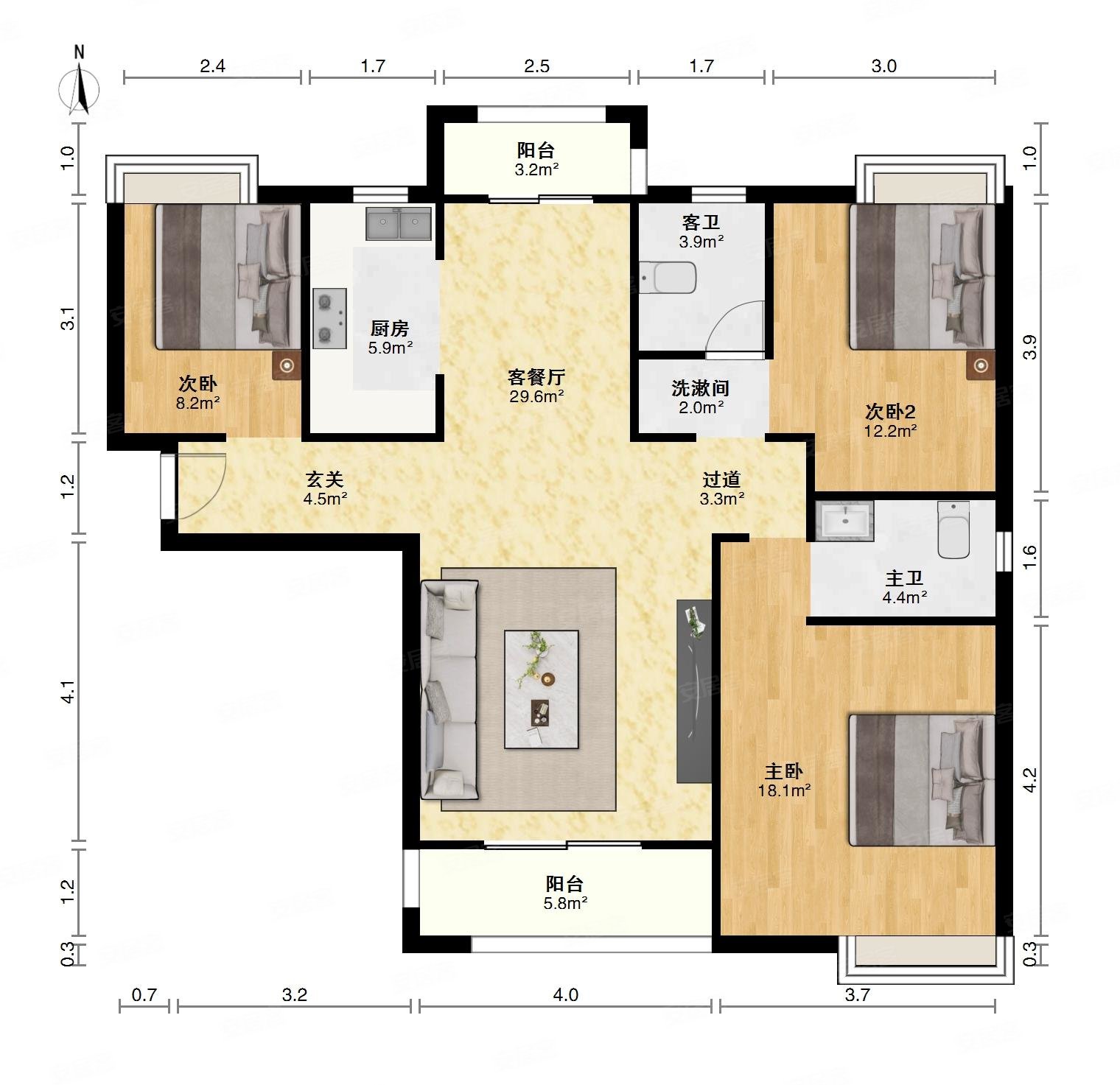 急售百步亭江南郡南北通透大三房证满有钥匙业主出国价格可议