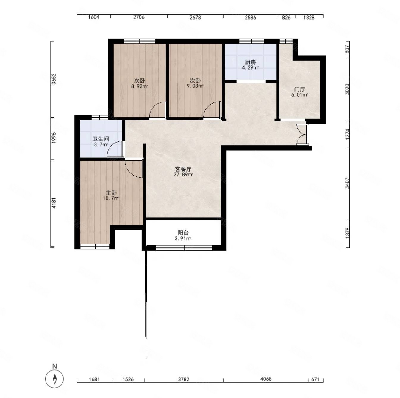 运河上城4室2厅1卫120㎡南北100万