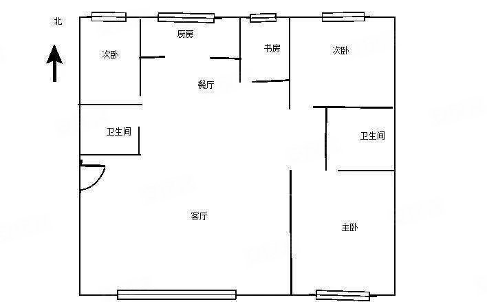 德缘小区(北区)4室2厅2卫119㎡南北100万