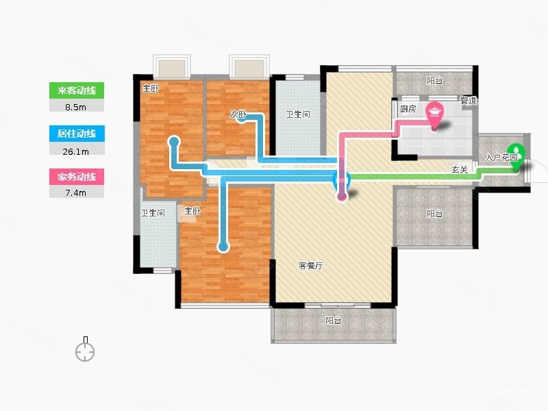 星光天地3房总价125万