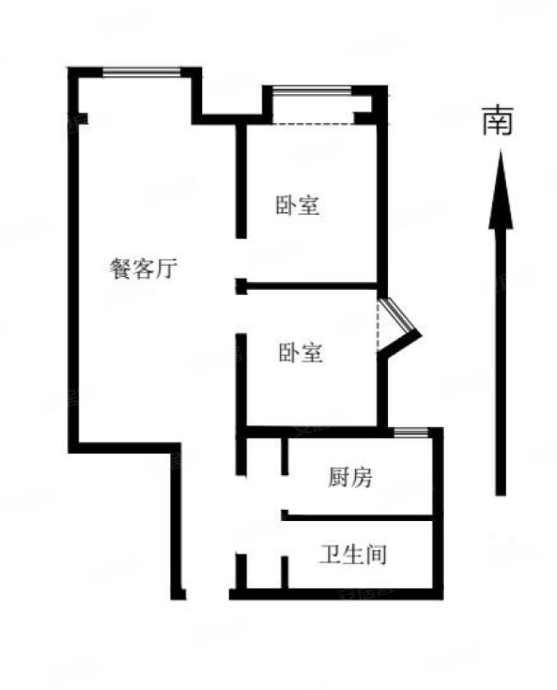 密云华润橡树湾(北区)2室1厅1卫89.64㎡南185万