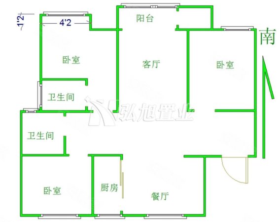 荣盛水景城玉衡苑3室2厅2卫124.33㎡南北160万