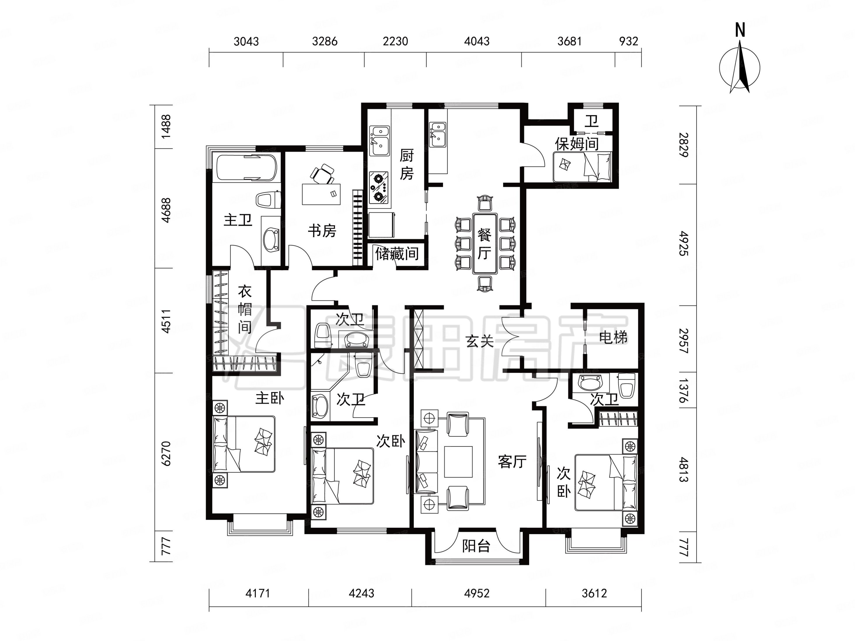 随时看房泛海容郡三卧客厅朝南全套房设计带独立保姆间