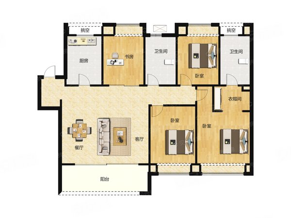 4室2厅2卫出租 南北通透 精装修 随时看房,工业园租房-苏州58安居客