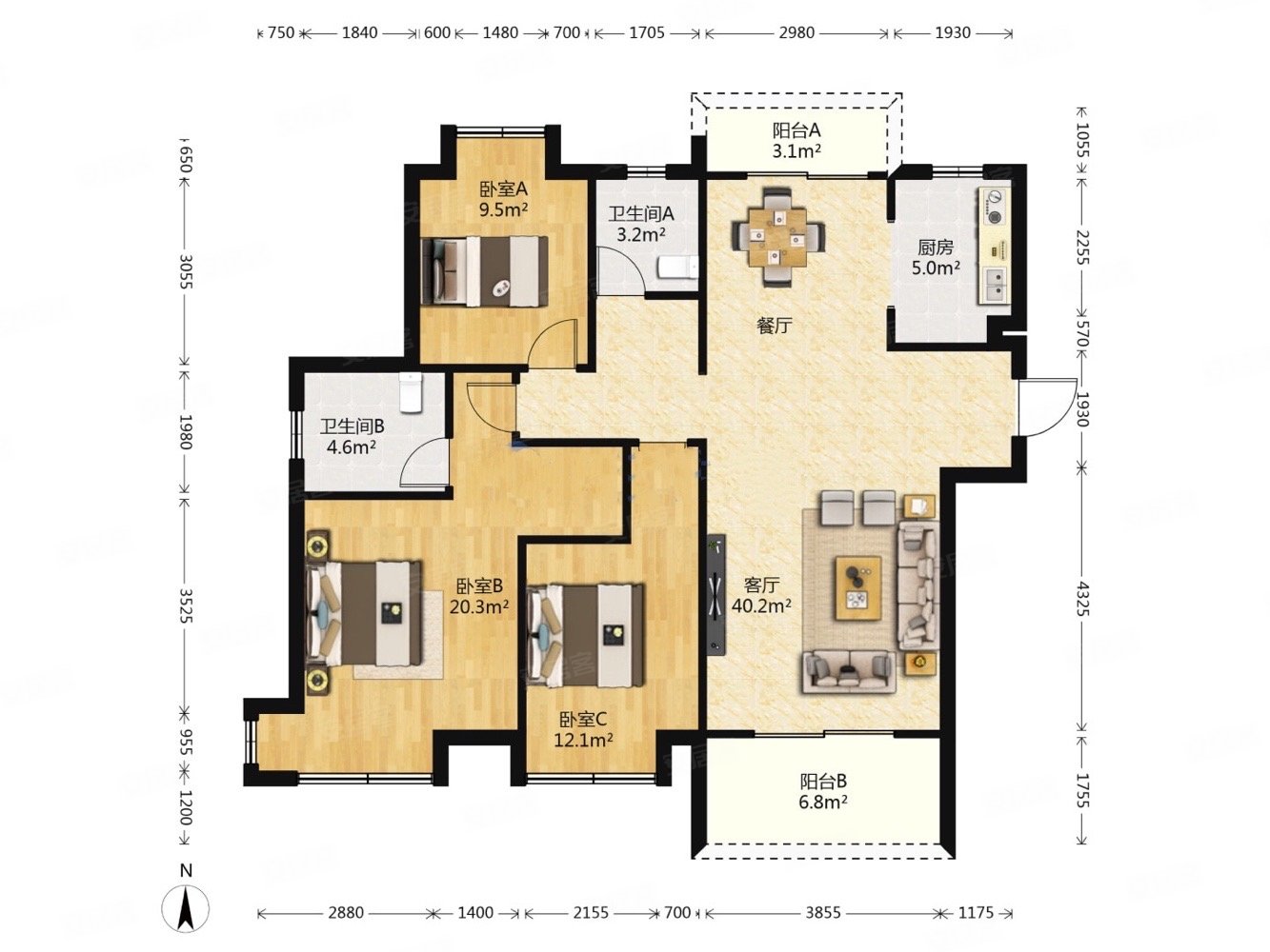 保利地产 项目 户型好 价格美丽 产权清晰,保利时代二手房,106.
