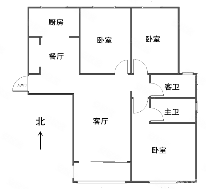 美罗家园罗安苑3室2厅2卫120.24㎡南北318万