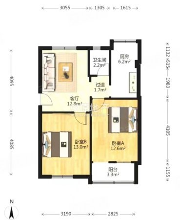 环市东路466号大院管理南北向安静2房业主急售