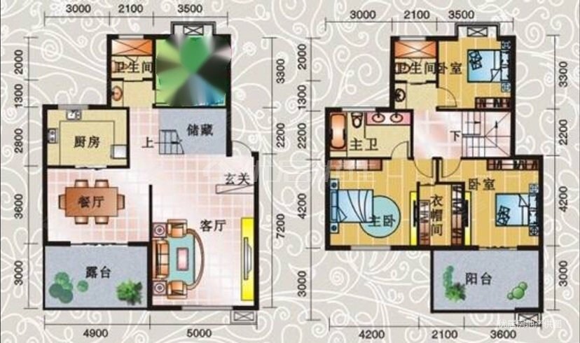 清江润城(1-3期)4室2厅3卫206㎡南北120万