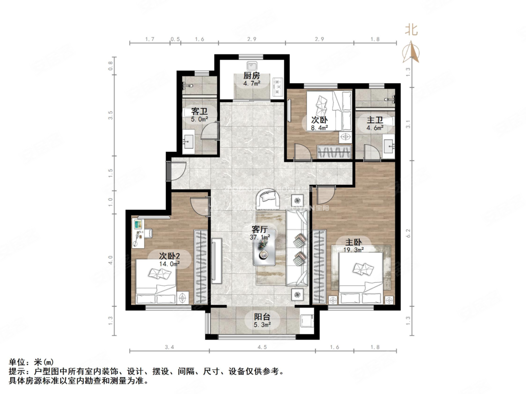 银丰玖玺城二手房,335万,3室2厅,2卫,133.16平米-济南安居客
