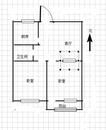 青云庵小区2室1厅1卫45㎡南北59.6万