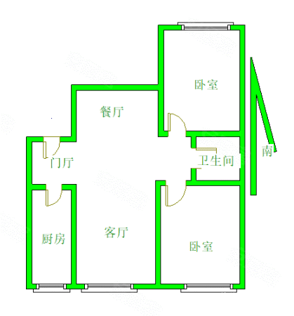 延庆天成家园2室1厅1卫80.44㎡南北90万