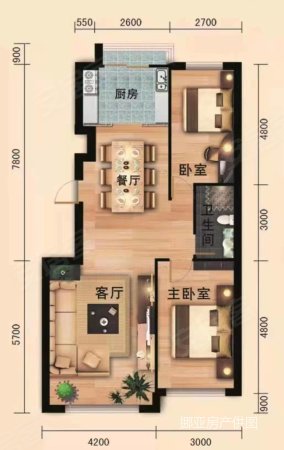 龙门小区2室2厅1卫73㎡南北32.8万