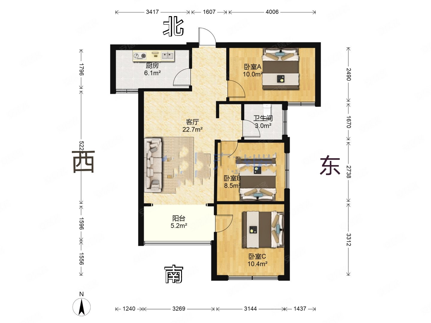 咸阳金科世界城户型图片