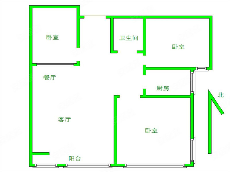 国宅华园3室2厅1卫91㎡南110万