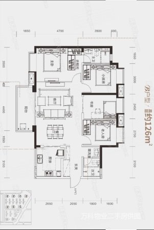 万科魅力之城4室2厅2卫127.02㎡南180万