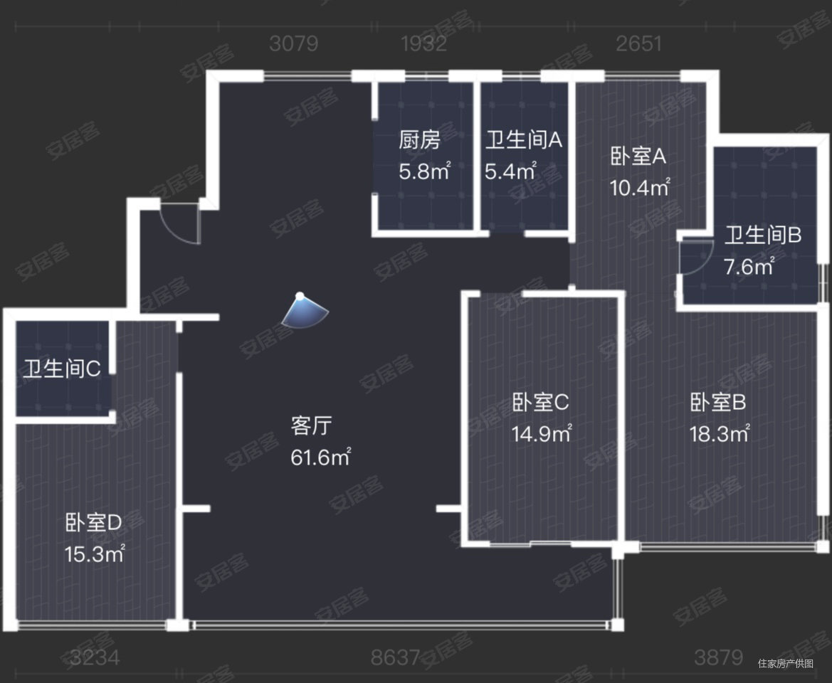 金溪花园4室2厅3卫178㎡南北535万