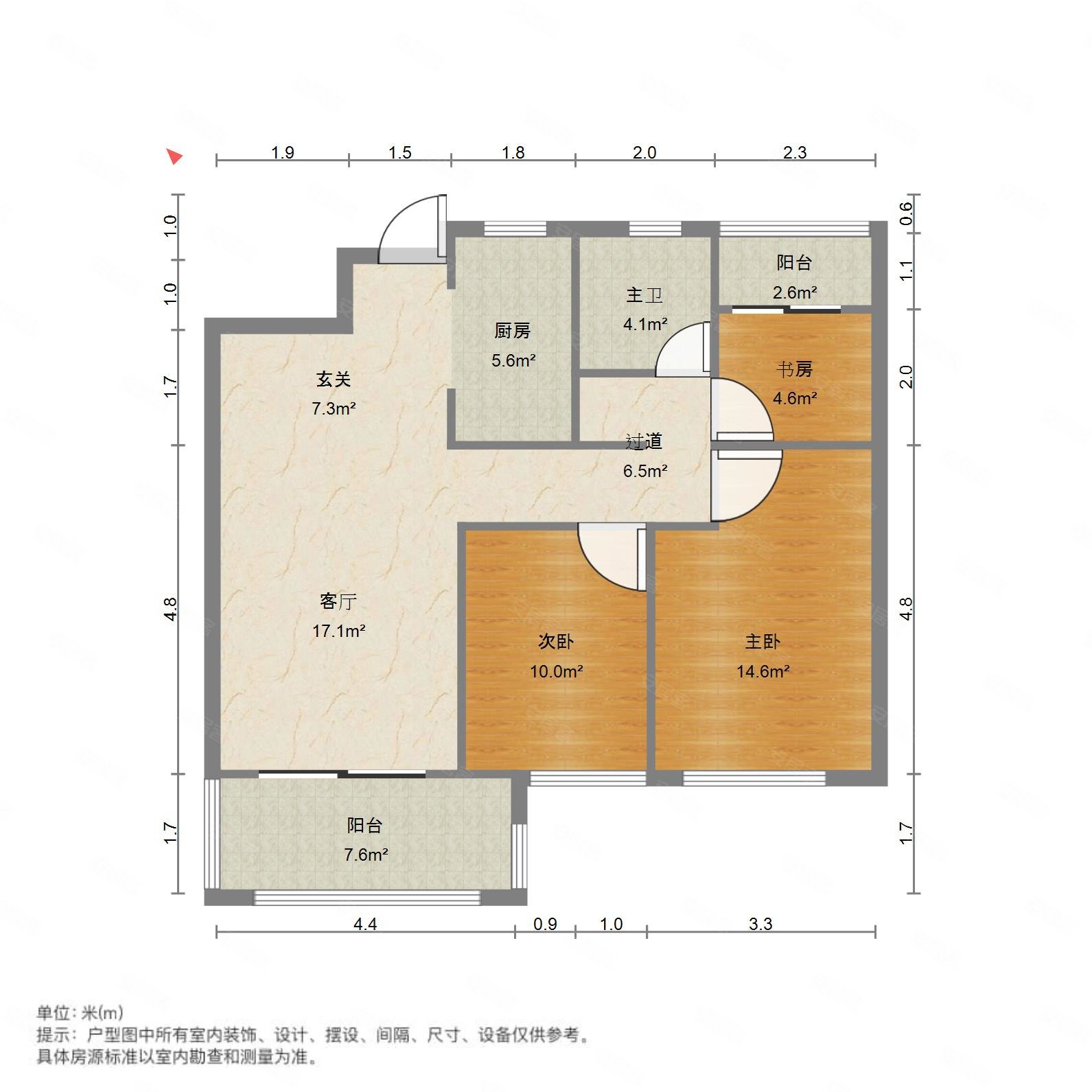 经典3室2厅2卫好户型,诚心出售,绿地国际博览城御珑二手房,107万,3室2
