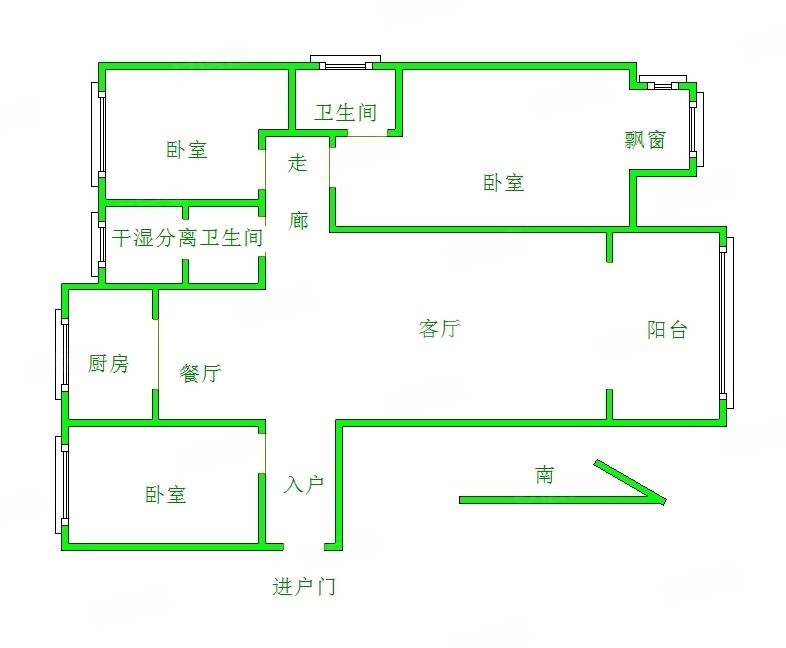 中房锦绣龙城3室2厅2卫126㎡南55万