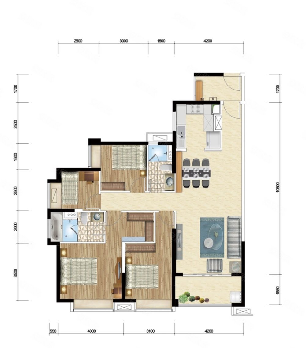 时代水岸二期 东南向精装4房 价格笋 两天必卖