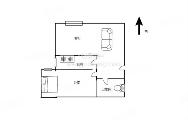 珠光逸景(二号院)1室1厅1卫42.3㎡南165万