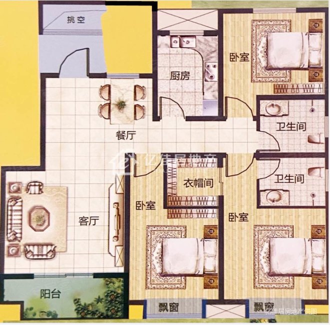 江山壹号3室2厅2卫143.4㎡南99.9万