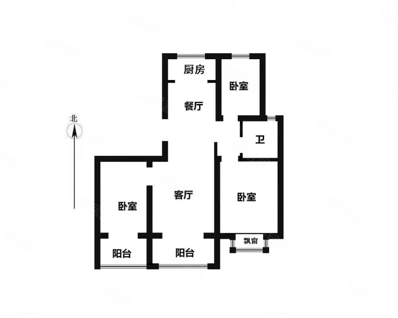 名门府第3室2厅1卫118㎡南北76万