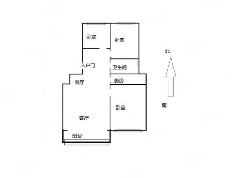 北京城建上河湾(北区)3室2厅1卫95.12㎡南北185万