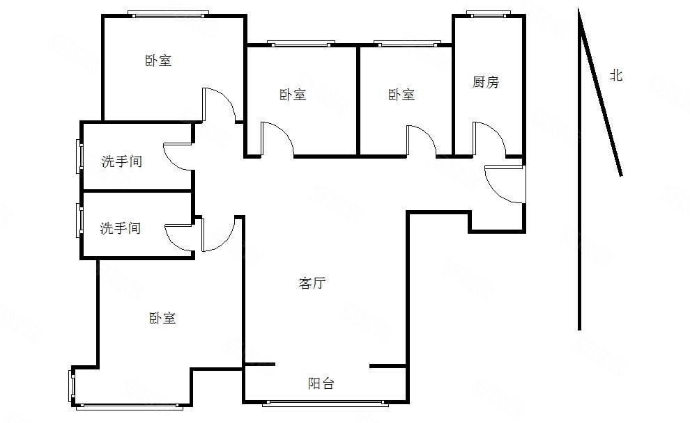 鸿坤理想湾4室2厅2卫128㎡南北97万