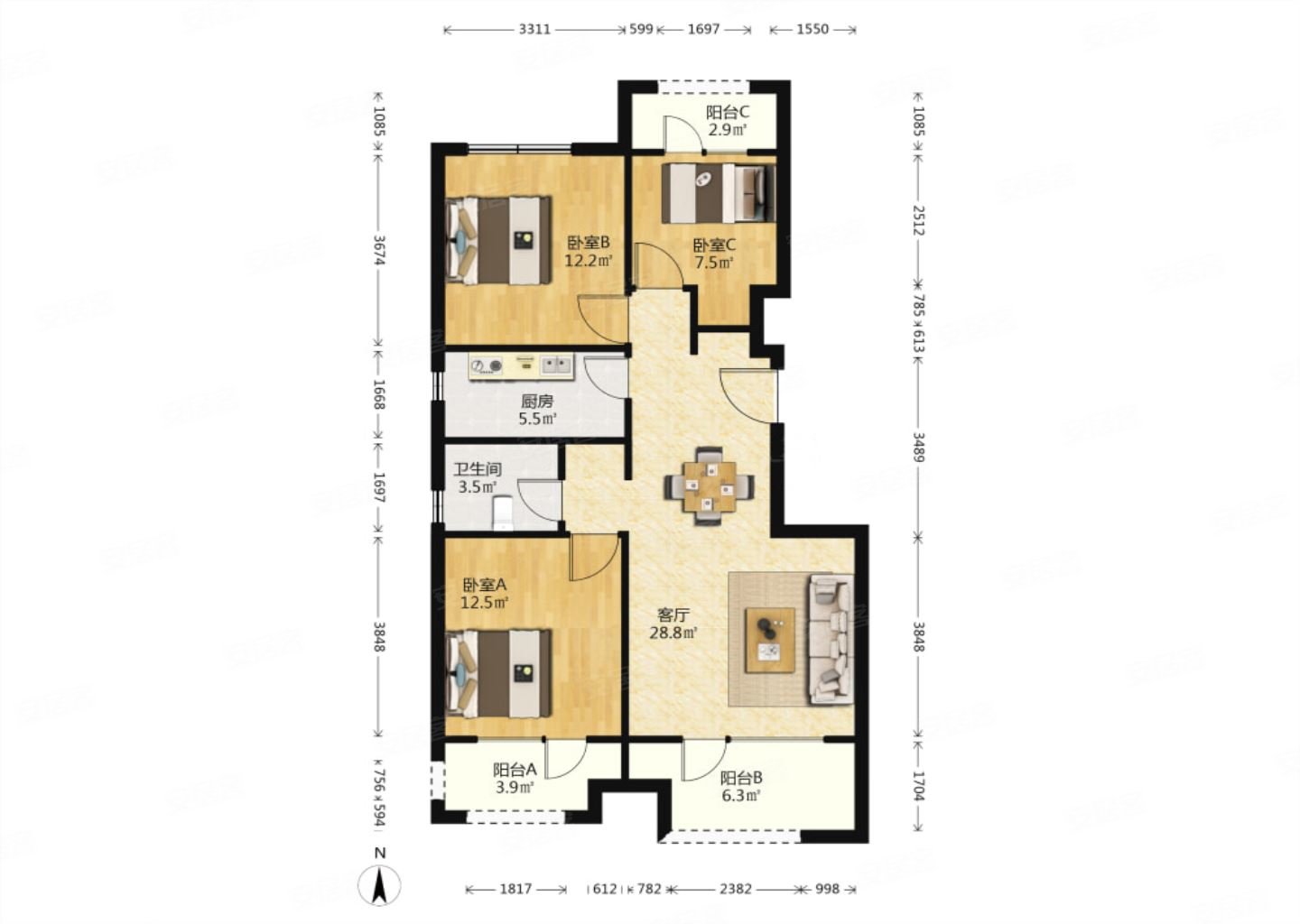 万科朗润园精装套三带车位带三个阳台随时看房价格可议