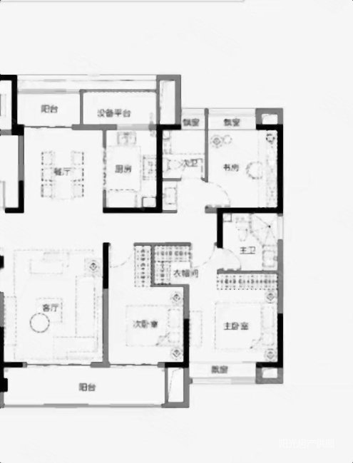 三河六岸边 精装三室125万好楼层 未入住过,荣润麒麟府二手房,125万,3