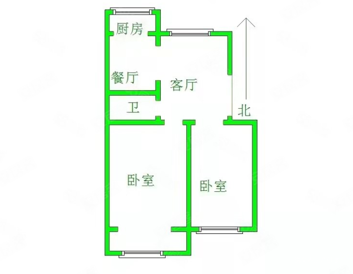 天洋新城2室2厅1卫89㎡南北79万