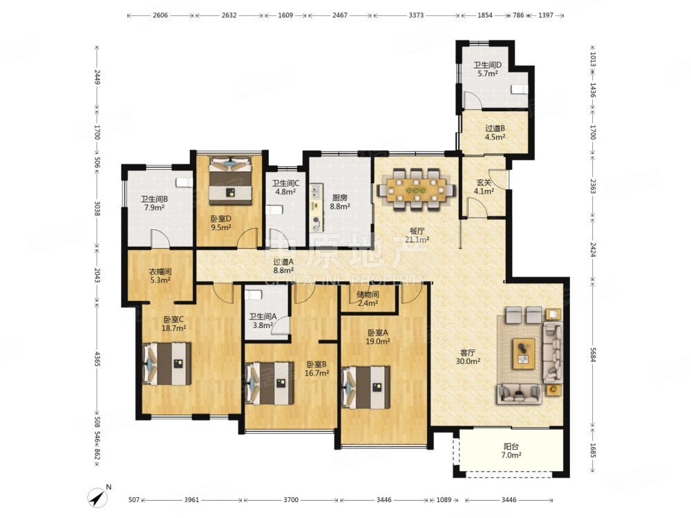 仁恒经典户型一梯一户大平层上福外建平送车权车位