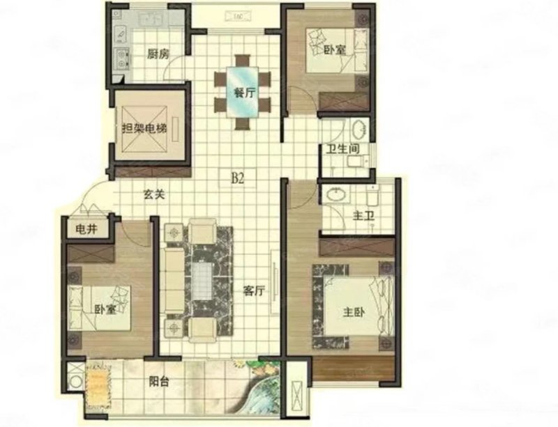 翰林名门3室2厅2卫125㎡南北63万