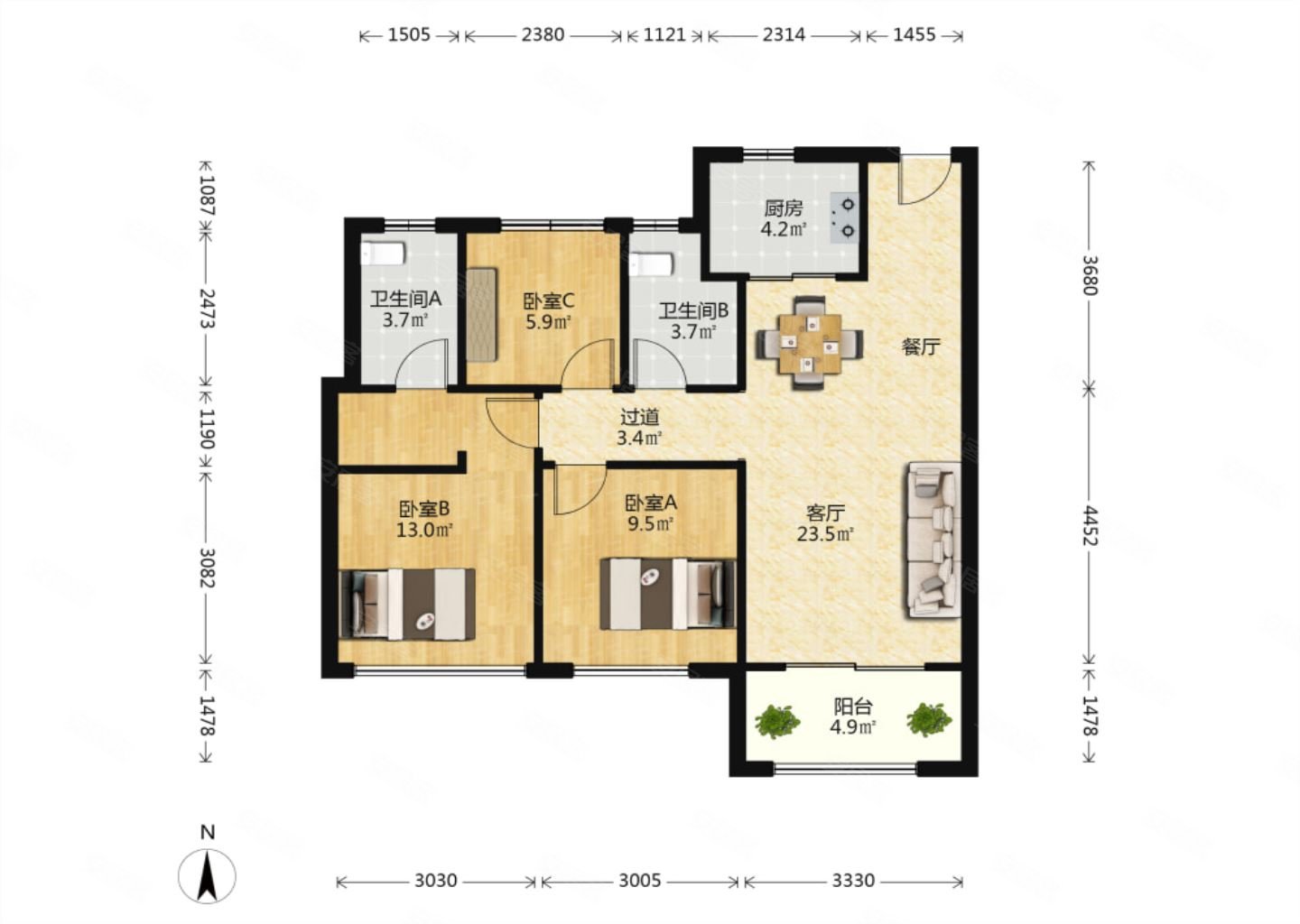 柯西地铁口公元2020精装修拎包入住诚心出售