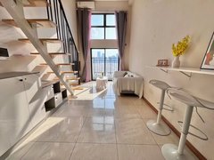 佛山南海金融高新区（近广州）复式一房带阳台 大衣柜 新净采光好 万科金域中央出租房源真实图片