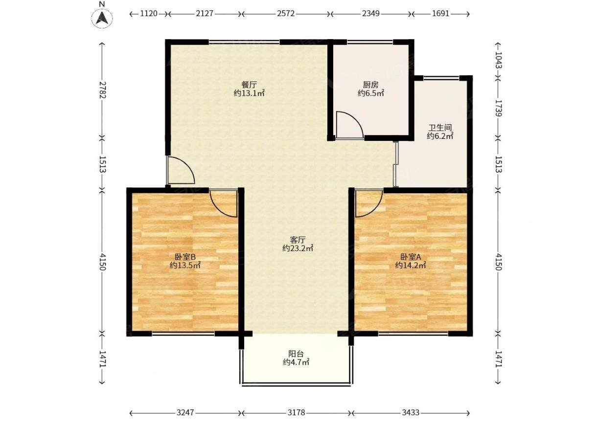 厦亭家园2室2厅1卫95㎡南北149万