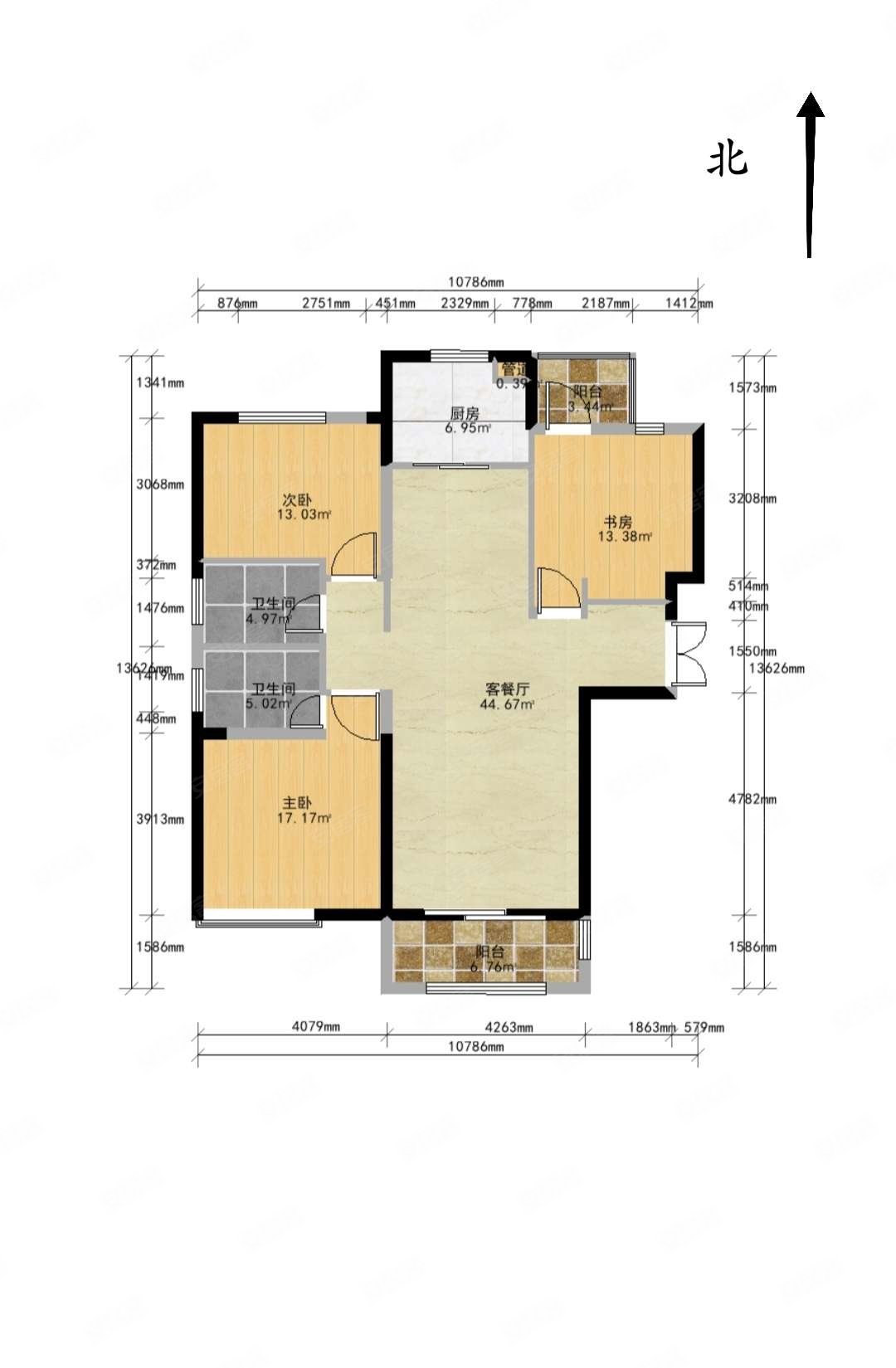 奥兰和园3室2厅2卫124.16㎡南205万